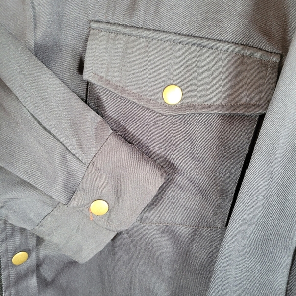 Haband Mens Navy Blue Flannel Lined Shacket Work Shirt XL - Picture 4 of 11